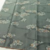 小紋 しつけ糸付き ポリエステル 古典柄 袷仕立て 身丈167cm 裄丈68.5cm 花 着物 緑・うぐいす色_画像4