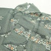 小紋 しつけ糸付き ポリエステル 古典柄 袷仕立て 身丈167cm 裄丈68.5cm 花 着物 緑・うぐいす色_画像15
