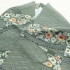 小紋 しつけ糸付き ポリエステル 古典柄 袷仕立て 身丈167cm 裄丈68.5cm 花 着物 緑・うぐいす色_画像16