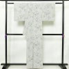 紬 正絹 花柄 袷仕立て 身丈157.5cm 裄丈64cm 着物 グレー_画像2