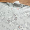 紬 正絹 花柄 袷仕立て 身丈157.5cm 裄丈64cm 着物 グレー_画像15