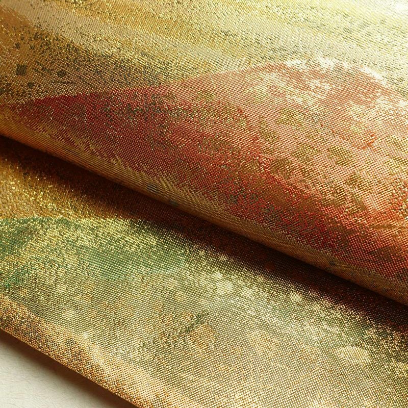 袋帯 六通柄 良品 フォーマル用 正絹 風景柄 箔 帯 金・銀_画像6
