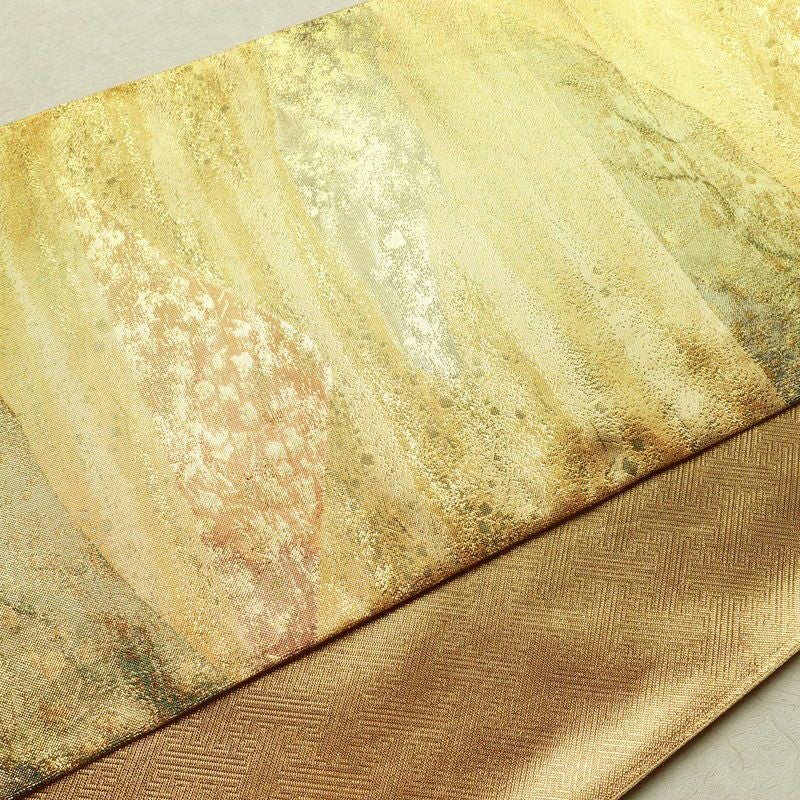 袋帯 六通柄 良品 フォーマル用 正絹 風景柄 箔 帯 金・銀_画像11