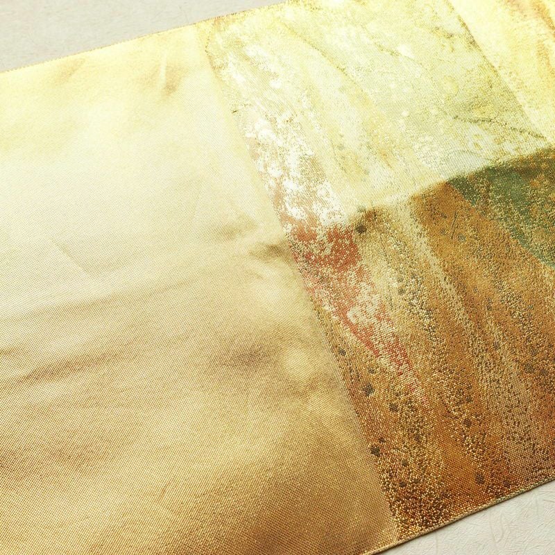 袋帯 六通柄 良品 フォーマル用 正絹 風景柄 箔 帯 金・銀_画像16