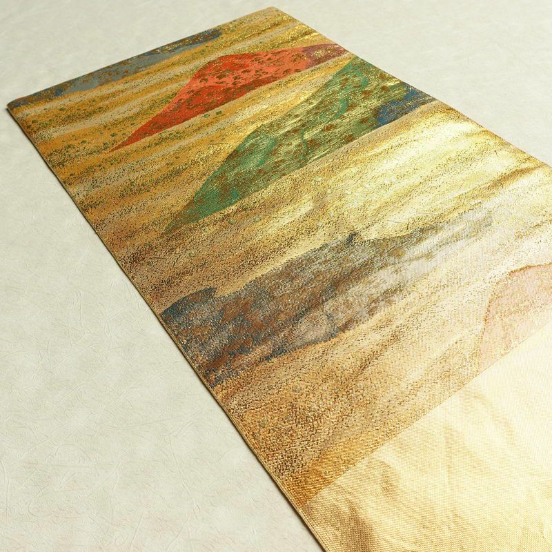 袋帯 六通柄 良品 フォーマル用 正絹 風景柄 箔 帯 金・銀_画像17