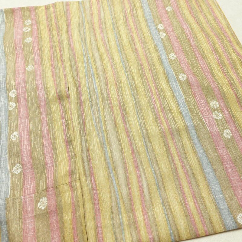 小紋 良品 ポリエステル 縞柄・線柄 袷仕立て 身丈164cm 裄丈68.5cm 多色使い_画像13