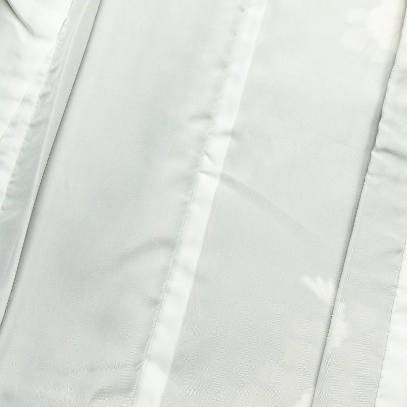 小紋 ポリエステル 花柄 袷仕立て 身丈168.5cm 裄丈67.5cm 茶_画像19