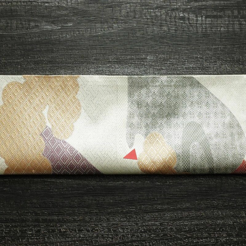 袋帯 六通柄 フォーマル用 正絹 風景柄 銀糸 帯 多色使い_画像12