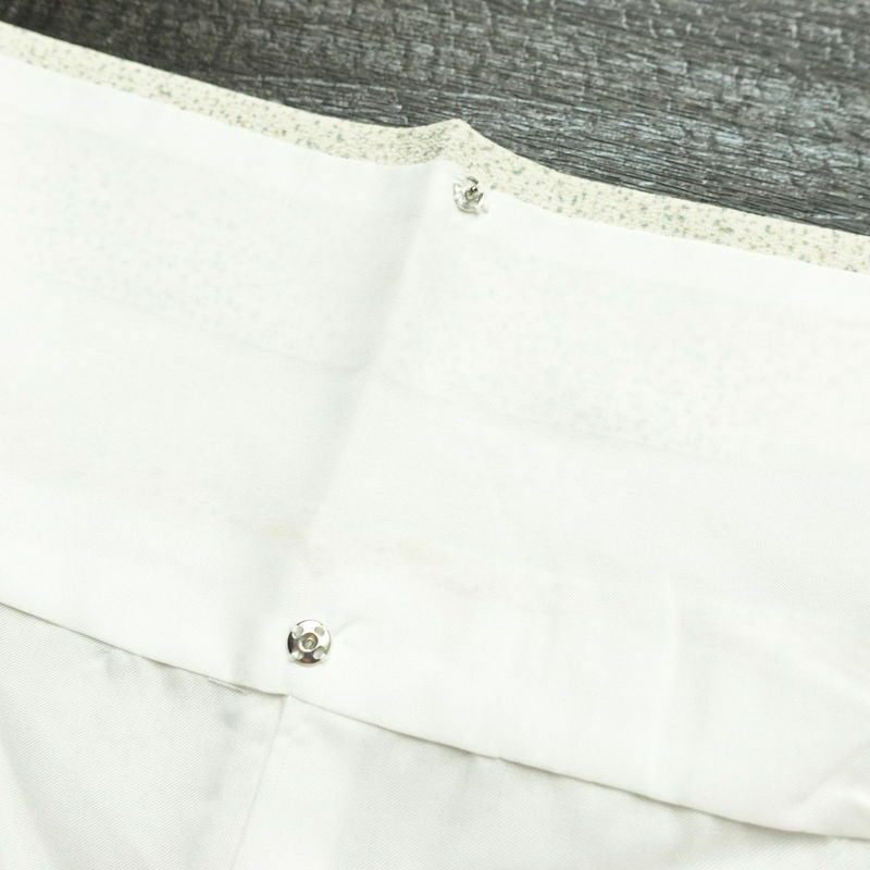 小紋 縮緬 ポリエステル 木の葉・植物柄 袷仕立て 身丈164cm 裄丈66.5cm クリーム_画像17