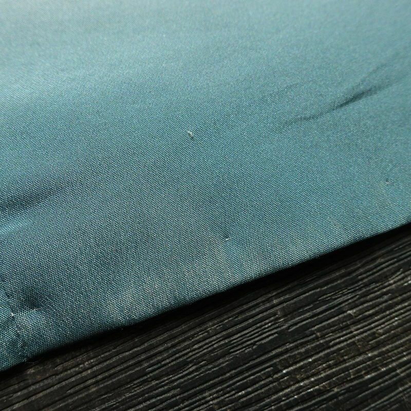 小紋 縮緬 ポリエステル 木の葉・植物柄 袷仕立て 身丈164cm 裄丈66.5cm クリーム_画像19