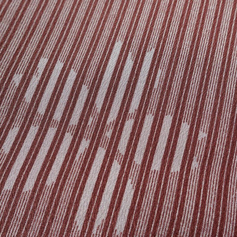 小紋 ポリエステル 縞柄・線柄 身丈168cm 裄丈69cm 桜 小豆・エンジ_画像7