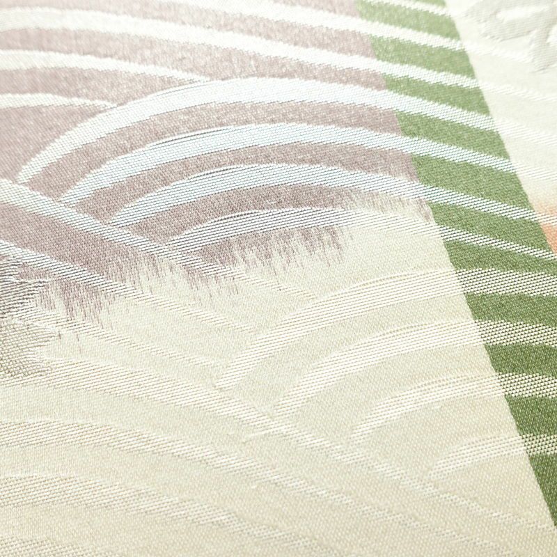 袋帯 六通柄 振袖用 正絹 古典柄 金糸 銀糸 桜 蝶 波 帯 多色使い_画像6