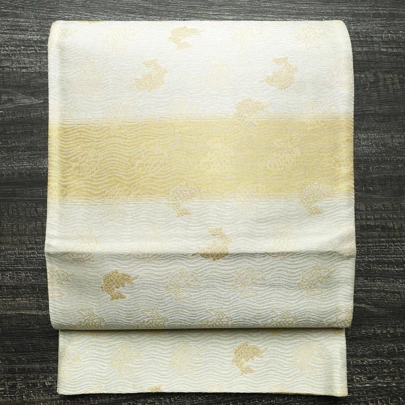 袋帯 六通柄 フォーマル用 正絹 人物・動物柄 金糸 帯 金・銀_画像1