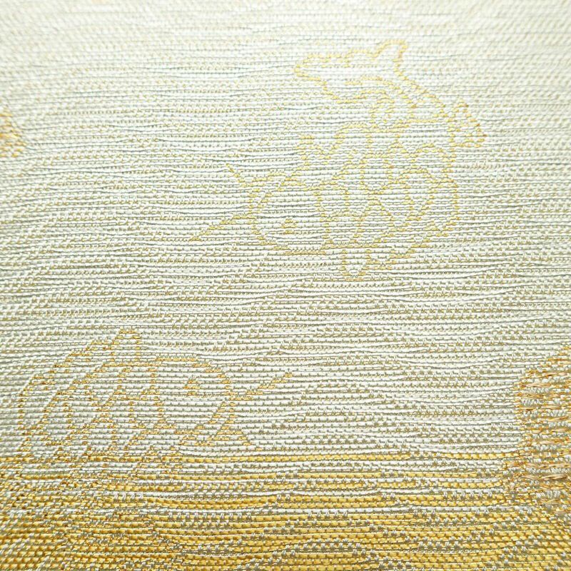 袋帯 六通柄 フォーマル用 正絹 人物・動物柄 金糸 帯 金・銀_画像4