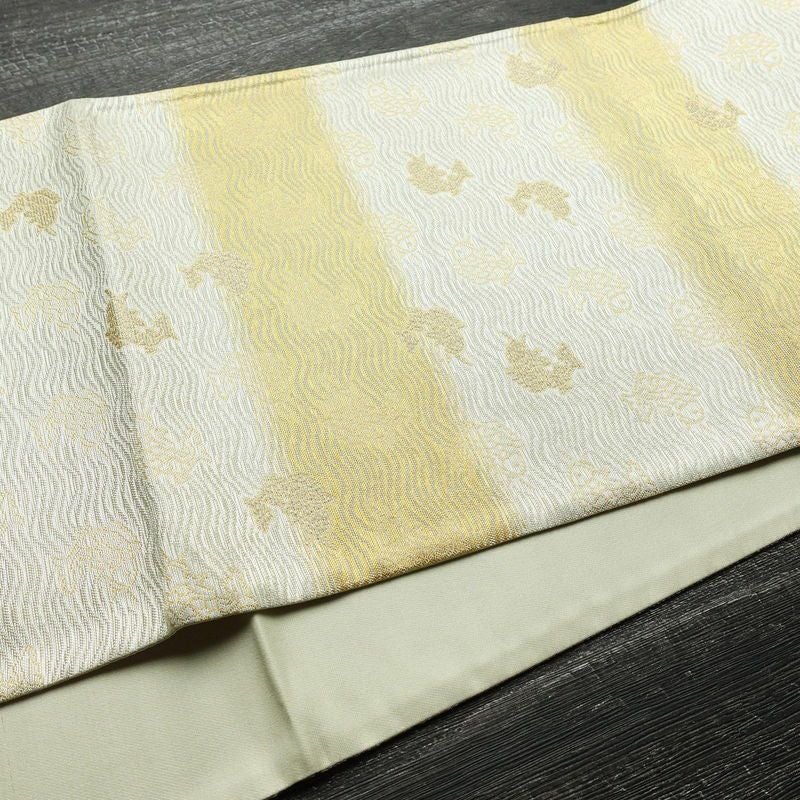 袋帯 六通柄 フォーマル用 正絹 人物・動物柄 金糸 帯 金・銀_画像10