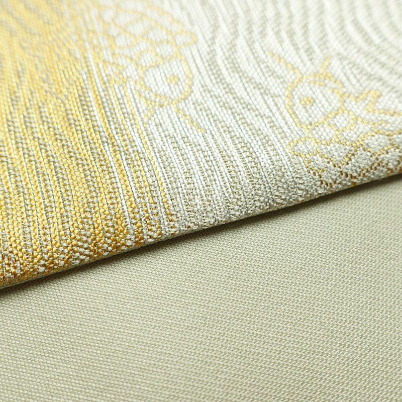 袋帯 六通柄 フォーマル用 正絹 人物・動物柄 金糸 帯 金・銀_画像11