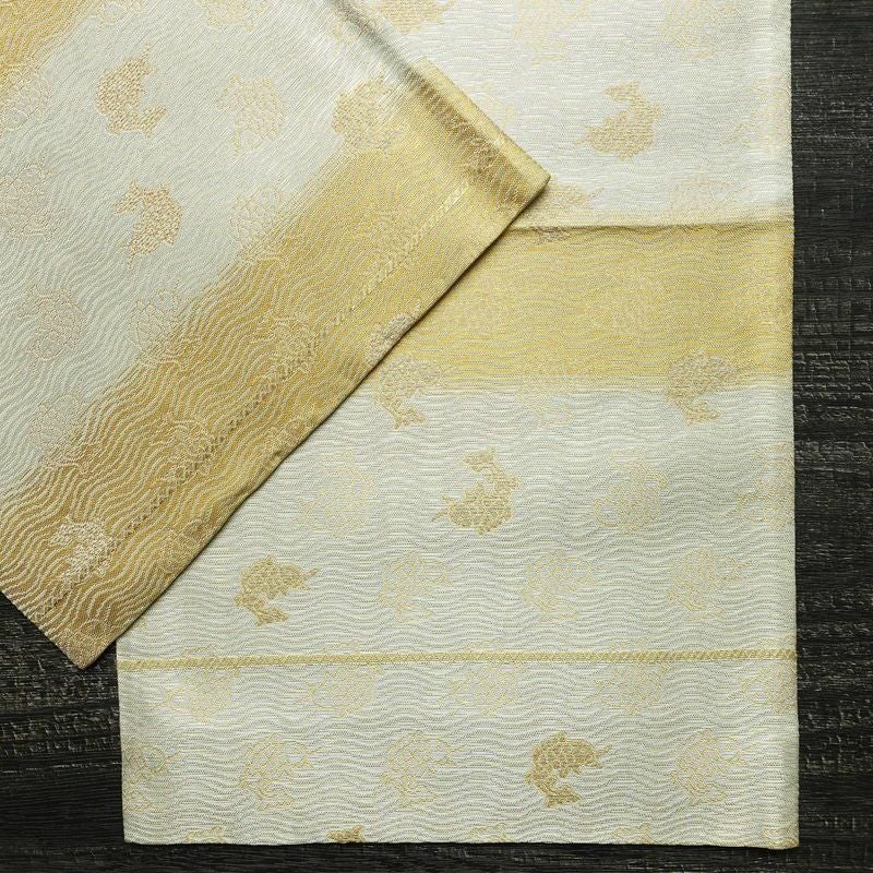 袋帯 六通柄 フォーマル用 正絹 人物・動物柄 金糸 帯 金・銀_画像12