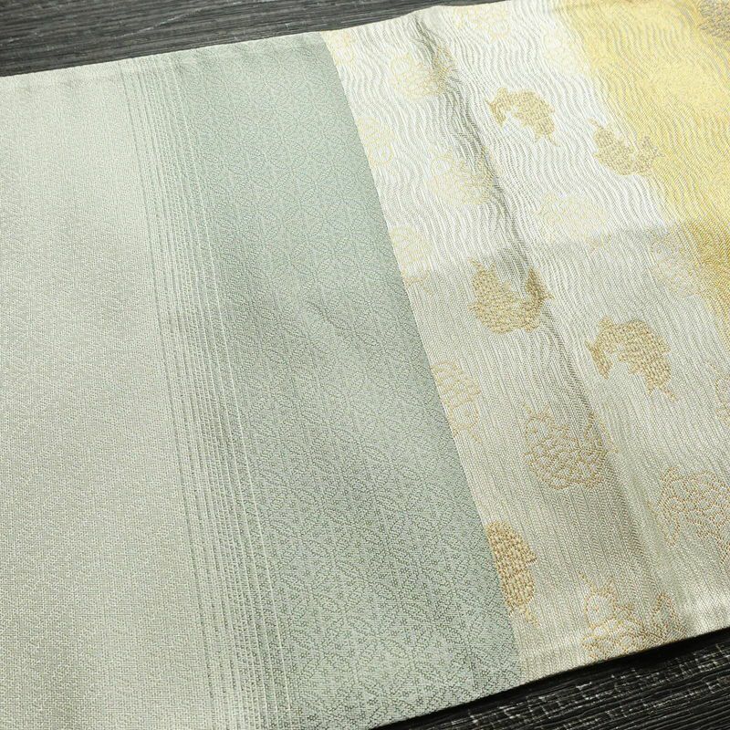 袋帯 六通柄 フォーマル用 正絹 人物・動物柄 金糸 帯 金・銀_画像15