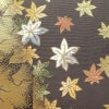 袋帯 太鼓柄 良品 フォーマル用 正絹 木の葉・植物柄 箔 金糸 紅葉 帯 金・銀_画像3