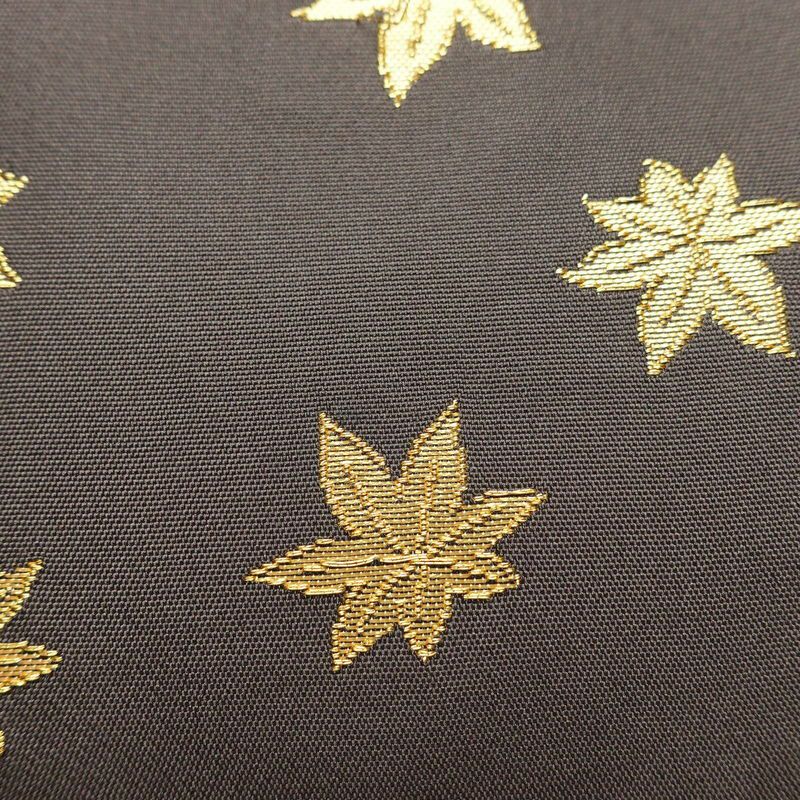 袋帯 太鼓柄 良品 フォーマル用 正絹 木の葉・植物柄 箔 金糸 紅葉 帯 金・銀_画像7