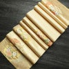 袋帯 琳派屏風錦 六通柄 良品 フォーマル用 正絹 花柄 箔 金糸 帯 ベージュ_画像18