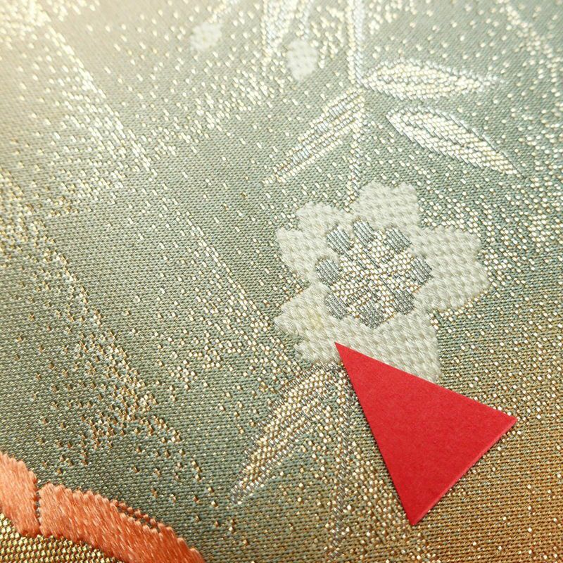 袋帯 六通柄 フォーマル用 正絹 人物・動物柄 箔 金糸 雪輪 亀甲 桜 帯 多色使い_画像13