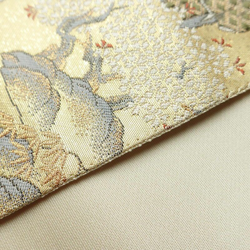 袋帯 六通柄 良品 フォーマル用 正絹 風景柄 箔 金糸 帯 金・銀_画像12