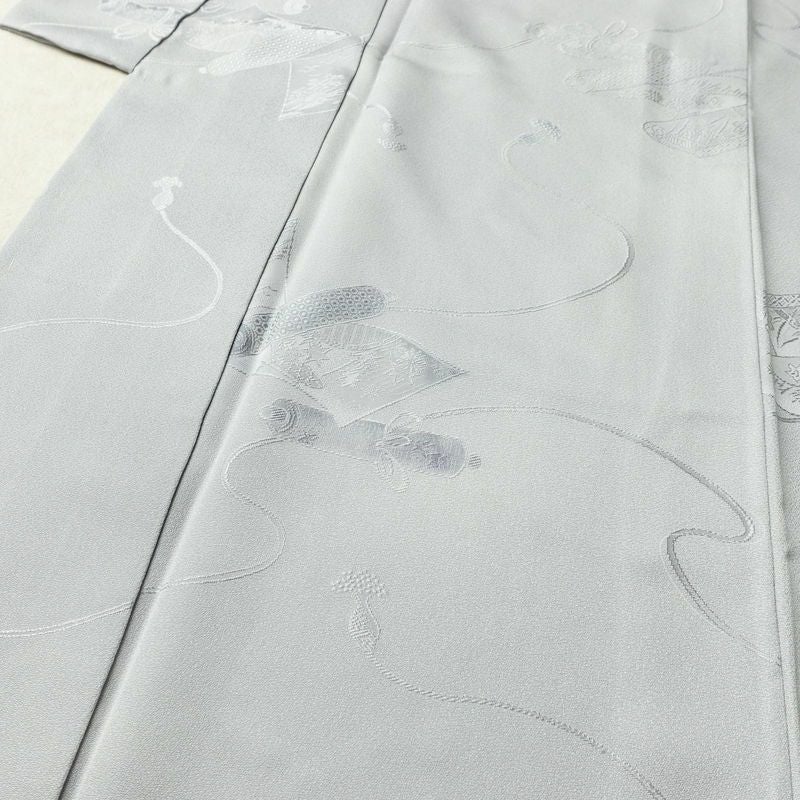 小紋 しつけ糸付き 柄生かし染め 正絹 古典柄 袷仕立て 身丈161.5cm 裄丈65cm 着物 青・紺_画像5