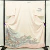 付け下げ 良品 友禅作家 江雪 落款入り 正絹 風景柄 袷仕立て 身丈161.5cm 裄丈66.5cm フォーマル 着物 ピンク_画像1