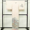 付け下げ 良品 友禅作家 江雪 落款入り 正絹 風景柄 袷仕立て 身丈161.5cm 裄丈66.5cm フォーマル 着物 ピンク_画像2