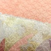 訪問着 綸子 絞り 正絹 古典柄 袷仕立て 身丈160cm 裄丈64.5cm 箔 共八掛 金彩 フォーマル 着物 サーモンピンク ピンク_画像10