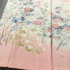 訪問着 落款入り しつけ糸付き 縮緬 フォーマル用 正絹 花柄 袷仕立て 身丈160cm 裄丈65cm 箔 共八掛 金彩 着物 ピンク_画像4