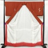 付け下げ 良品 しつけ糸付き 縮緬 正絹 古典柄 袷仕立て 身丈164cm 裄丈70cm 箔 刺繍 フォーマル 着物 松 紅葉 赤・朱_画像3