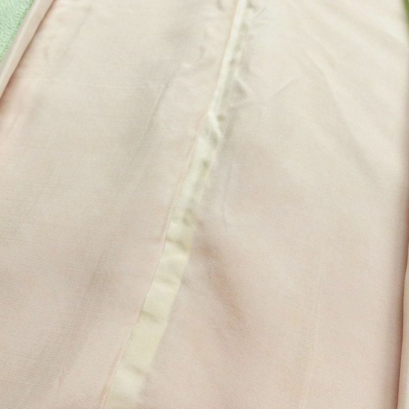 付け下げ 金駒刺繍 正絹 花柄 袷仕立て 身丈166.5cm 裄丈68cm 箔 金彩 フォーマル 着物 ピンク_画像19