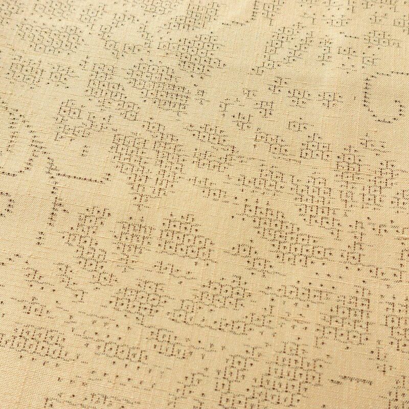 紬 良品 正絹 花柄 袷仕立て 身丈162cm 裄丈65.5cm 着物 ベージュ_画像6