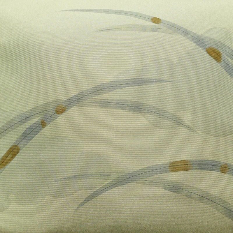 名古屋帯 太鼓柄 良品 正絹 古典柄 名古屋仕立て 帯 くすみグリーン 緑・うぐいす色_画像2