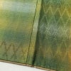 紬 正絹 縞柄・線柄 袷仕立て 身丈154cm 裄丈63cm 着物 緑・うぐいす色_画像10
