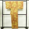 小紋 正絹 木の葉・植物柄 袷仕立て 身丈156.5cm 裄丈64.5cm 着物 茶_画像2