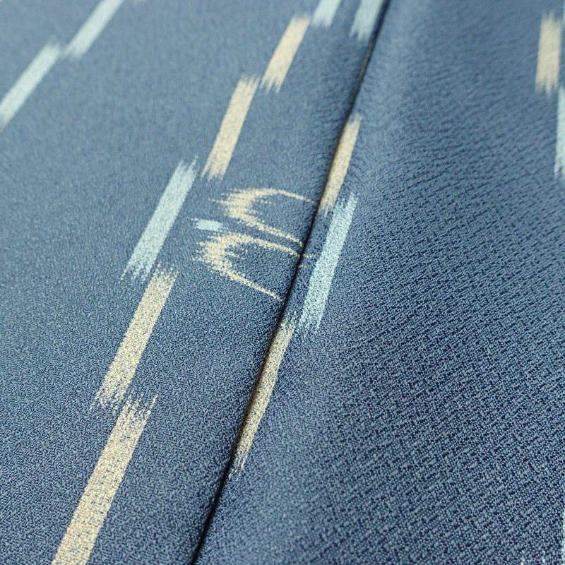 小紋 ポリエステル 古典柄 袷仕立て 身丈165.5cm 裄丈68.5cm 着物 青・紺_画像8