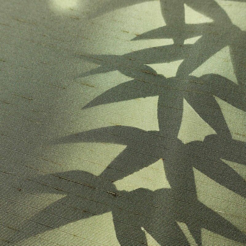 付け下げ 峰山和生 落款入り しつけ糸付き 正絹 木の葉・植物柄 袷仕立て 身丈158.5cm 裄丈64.5cm フォーマル 着物 緑・うぐいす色_画像8