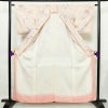 小紋 美品 しつけ糸付き 縮緬 正絹 花柄 袷仕立て 身丈159.5cm 裄丈63cm 着物 ピンク_画像3