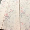 小紋 美品 しつけ糸付き 縮緬 正絹 花柄 袷仕立て 身丈159.5cm 裄丈63cm 着物 ピンク_画像4