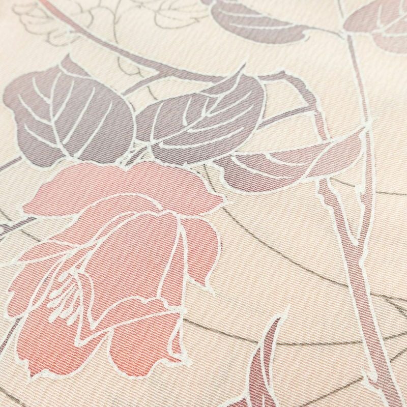 小紋 美品 しつけ糸付き 縮緬 正絹 花柄 袷仕立て 身丈159.5cm 裄丈63cm 着物 ピンク_画像8