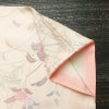 小紋 美品 しつけ糸付き 縮緬 正絹 花柄 袷仕立て 身丈159.5cm 裄丈63cm 着物 ピンク_画像14