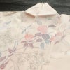 小紋 美品 しつけ糸付き 縮緬 正絹 花柄 袷仕立て 身丈159.5cm 裄丈63cm 着物 ピンク_画像16