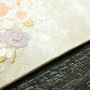 名古屋帯 太鼓柄 正絹 花柄 名古屋仕立て 箔 帯 クリーム_画像12