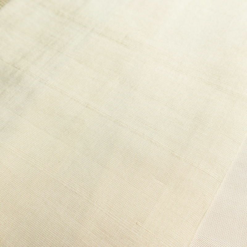 紬 正絹 木の葉・植物柄 袷仕立て 身丈151cm 裄丈63cm 一部しつけ糸付き 着物 ベージュ_画像16