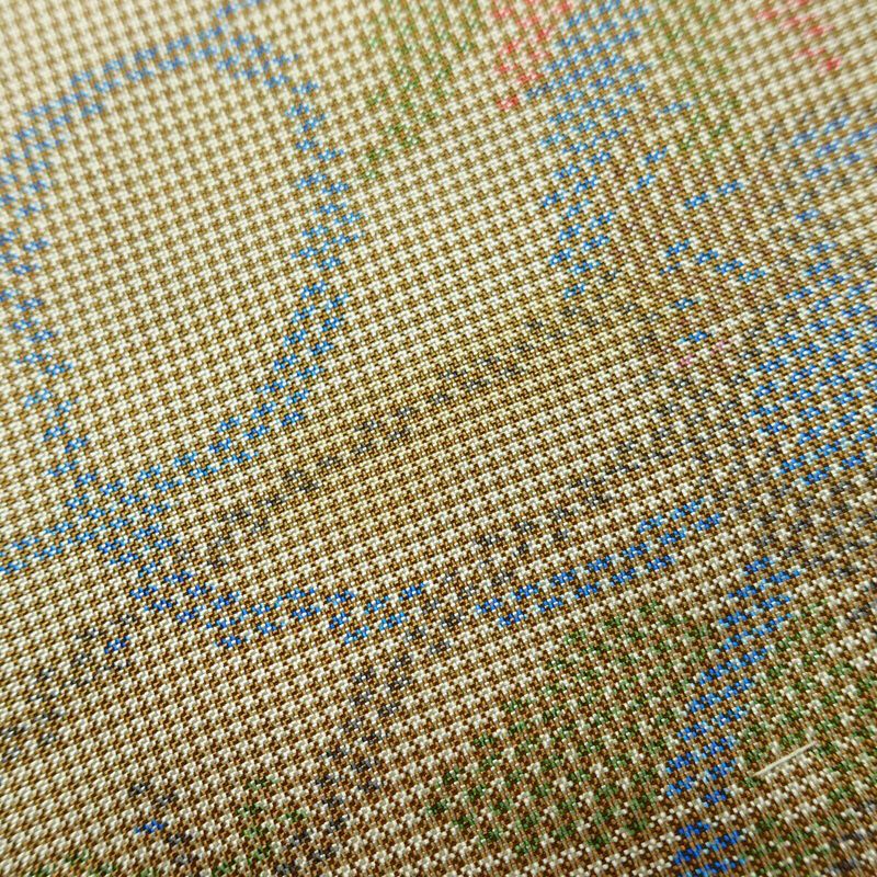 紬 正絹 木の葉・植物柄 袷仕立て 身丈151cm 裄丈63cm 一部しつけ糸付き 着物 ベージュ_画像20