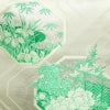 名古屋帯 太鼓柄 良品 しつけ糸付き 正絹 古典柄 名古屋仕立て 銀糸 帯 緑・うぐいす色_画像2