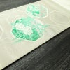 名古屋帯 太鼓柄 良品 しつけ糸付き 正絹 古典柄 名古屋仕立て 銀糸 帯 緑・うぐいす色_画像11